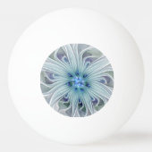 モダンで抽象的なブルーパステルの花の美しさ 卓球ボール (裏面)