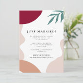 モダンで抽象的な結婚しましたウェディングアナウンスメント 招待状 (スタンド正面)