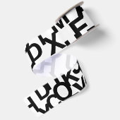 モダンで抽象的な、文字を使ったメッシィなパターン サテンリボン (裏面)