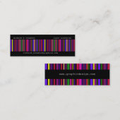モダンで数々のな色のバーコード スキニー名刺 (正面/裏面)