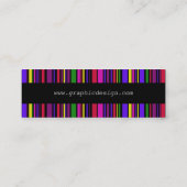 モダンで数々のな色のバーコード スキニー名刺 (裏面)