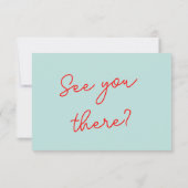 モダンで明るいカラフルなレトロで楽しいファンキーなウェディング 出欠カード (裏面)