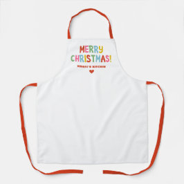 モダンで明るいカラフルな楽しいクリスマス エプロン