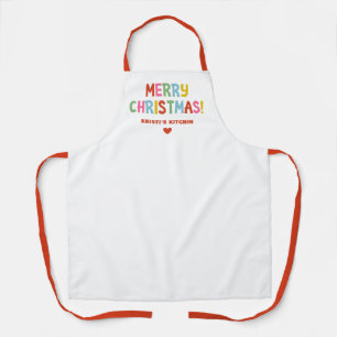モダンで明るいカラフルな楽しいクリスマス エプロン