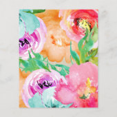 モダンで明るいカラフルな花の水彩チラシ チラシ (裏面)