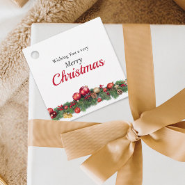 モダンで明るいクリスマスオーナメントのギフトタグ フェイバータグ
