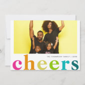 モダンで明るいポルカドットの新年の写真 シーズンカード (正面)