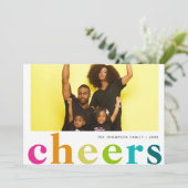 モダンで明るいポルカドットの新年の写真 シーズンカード (スタンド正面)