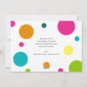 モダンで明るいポルカドットの新年の写真 シーズンカード (裏面)