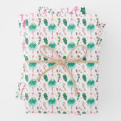 モダンで明るい多色のクリスマス ラッピングペーパーシート (インサイチュ)