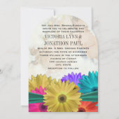 モダンで明るい色のガーベラデイジー 招待状 (裏面)