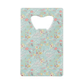 モダンで明るくロマンチックなパターン クレジットカード栓抜き (裏面)