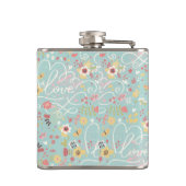 モダンで明るくロマンチックなパターン フラスク (裏面)