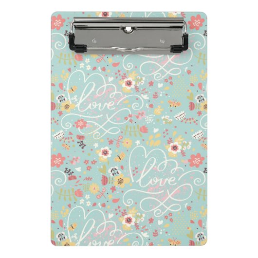 モダンで明るくロマンチックなパターン ミニクリップボード (正面)