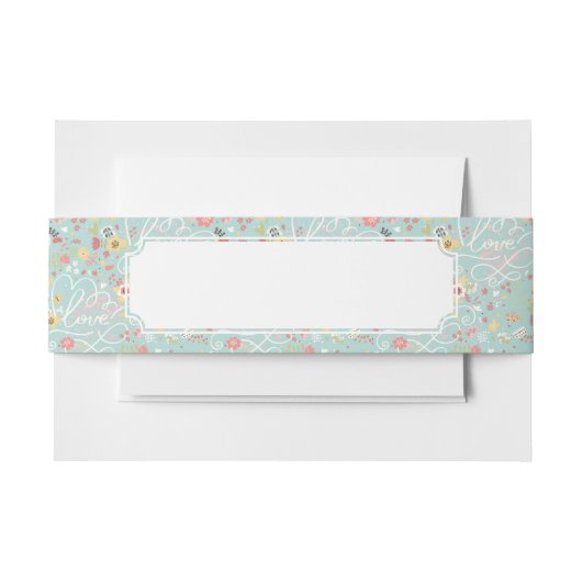 モダンで明るくロマンチックなパターン 招待状ベリーバンド (正面例)