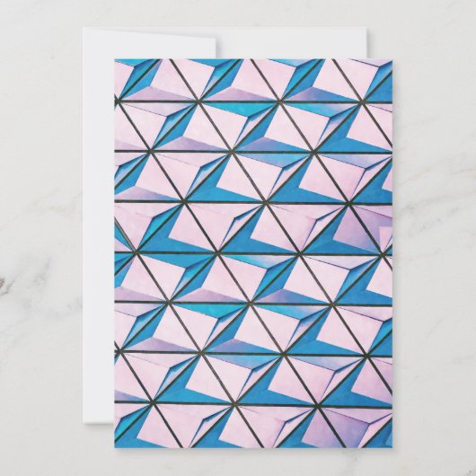 モダンで明るく幾何学的なピンク及び紫色のベビーシャワー 招待状 (裏面)