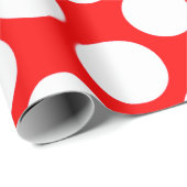 モダンで明るく赤く白い水玉模様パターン ラッピングペーパー (ロールコーナー)