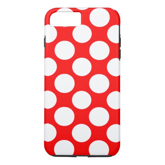 モダンで明るく赤く白い水玉模様パターン Case-Mate iPhoneケース (裏面)