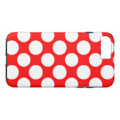 モダンで明るく赤く白い水玉模様パターン Case-Mate iPhoneケース (裏面(横))