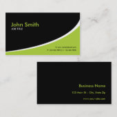 モダンで明白でシンプルでハイテクな緑 名刺 (正面/裏面)