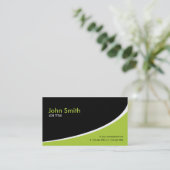 モダンで明白でシンプルでハイテクな緑 名刺 (スタンド正面)