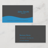 モダンで明白でシンプルでハイテクな青 名刺 (正面/裏面)