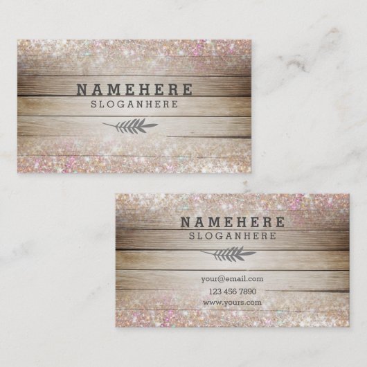モダンで暗いコーヒー木製のグリッターの名刺 名刺 (正面/裏面)
