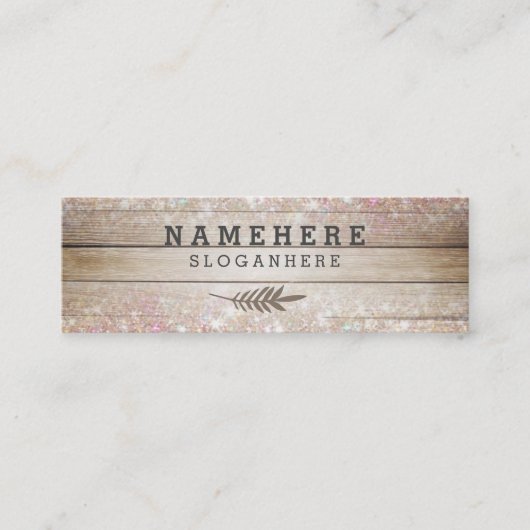 モダンで暗いコーヒー木製のグリッターの小型名刺 スキニー名刺 (正面)
