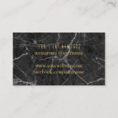 モダンで暗い大理石のワインのバーテンダーのソムリエ 名刺 (裏面)