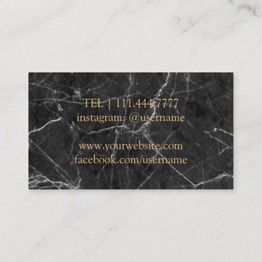モダンで暗い大理石のワインのバーテンダーのソムリエ 名刺 (裏面)