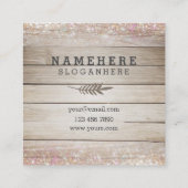 モダンで暗い木製のグリッターの正方形の名刺 スクエア名刺 (裏面)