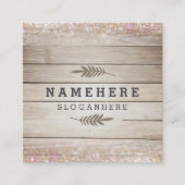 モダンで暗い木製のグリッターの正方形の名刺 スクエア名刺 (正面)