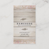 モダンで暗い木製のグリッターの縦の名刺 名刺 (裏面)