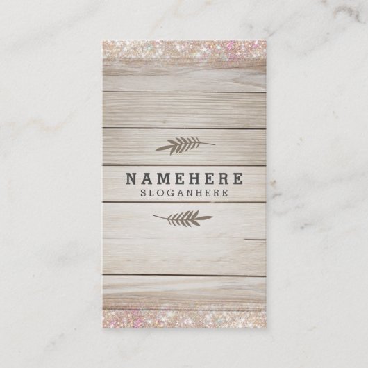 モダンで暗い木製のグリッターの縦の名刺 名刺 (正面)