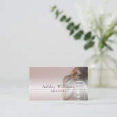 モダンで柔らかい藤色の平和な治療の仏 名刺 (スタンド正面)