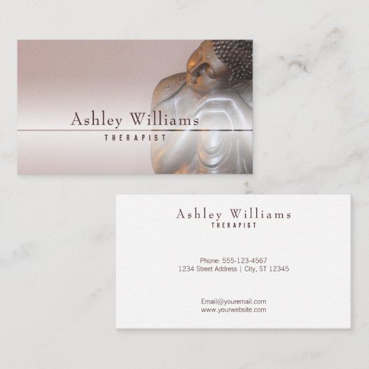 モダンで柔らかい藤色の平和な治療の仏 名刺 (正面/裏面)