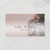 モダンで柔らかい藤色の平和な治療の仏 名刺 (正面)