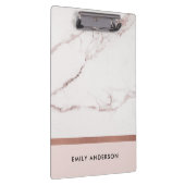 モダンで柔らかい赤面のピンクのバラの金ゴールドの大理石の質 クリップボード (右)