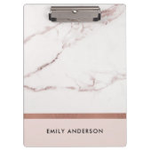 モダンで柔らかい赤面のピンクのバラの金ゴールドの大理石の質 クリップボード (正面)