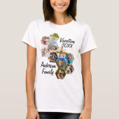 モダンで楽しいカスタム9枚コラージュ家族写真 Tシャツ (正面)