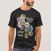 モダンで楽しいカスタム9枚コラージュ家族写真 Tシャツ (正面)