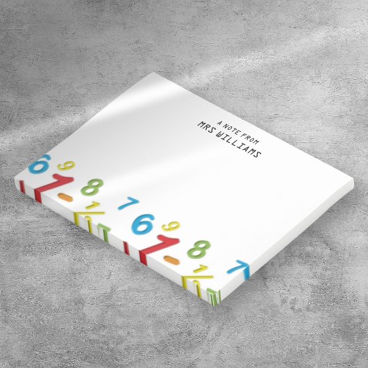 モダンで楽しいカラフルな数字の数学 ポストイット