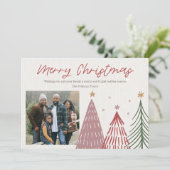 モダンで楽しいクリスマスツリーの写真カード シーズンカード (スタンド正面)
