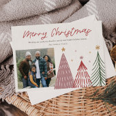 モダンで楽しいクリスマスツリーの写真カード シーズンカード