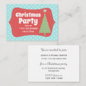 モダンで楽しいクリスマスパーティーの招待状 ノートカード (正面/裏面)