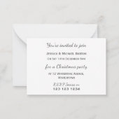 モダンで楽しいクリスマスパーティーの招待状 ノートカード (裏面)