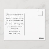 モダンで楽しいクリスマスパーティーの招待状 ポストカード (裏面)