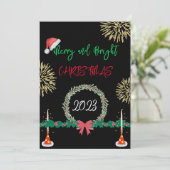 モダンで楽しいクリスマス2023！ワクワクする！ シーズンカード (スタンド正面)