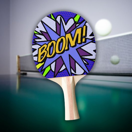 モダンで楽しいコミックブックのBOOM 卓球ラケット