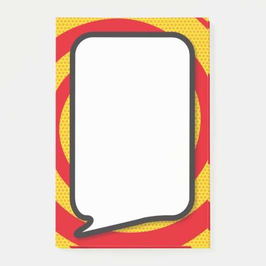 モダンで楽しいコミック風の吹き出し ポストイット (正面)